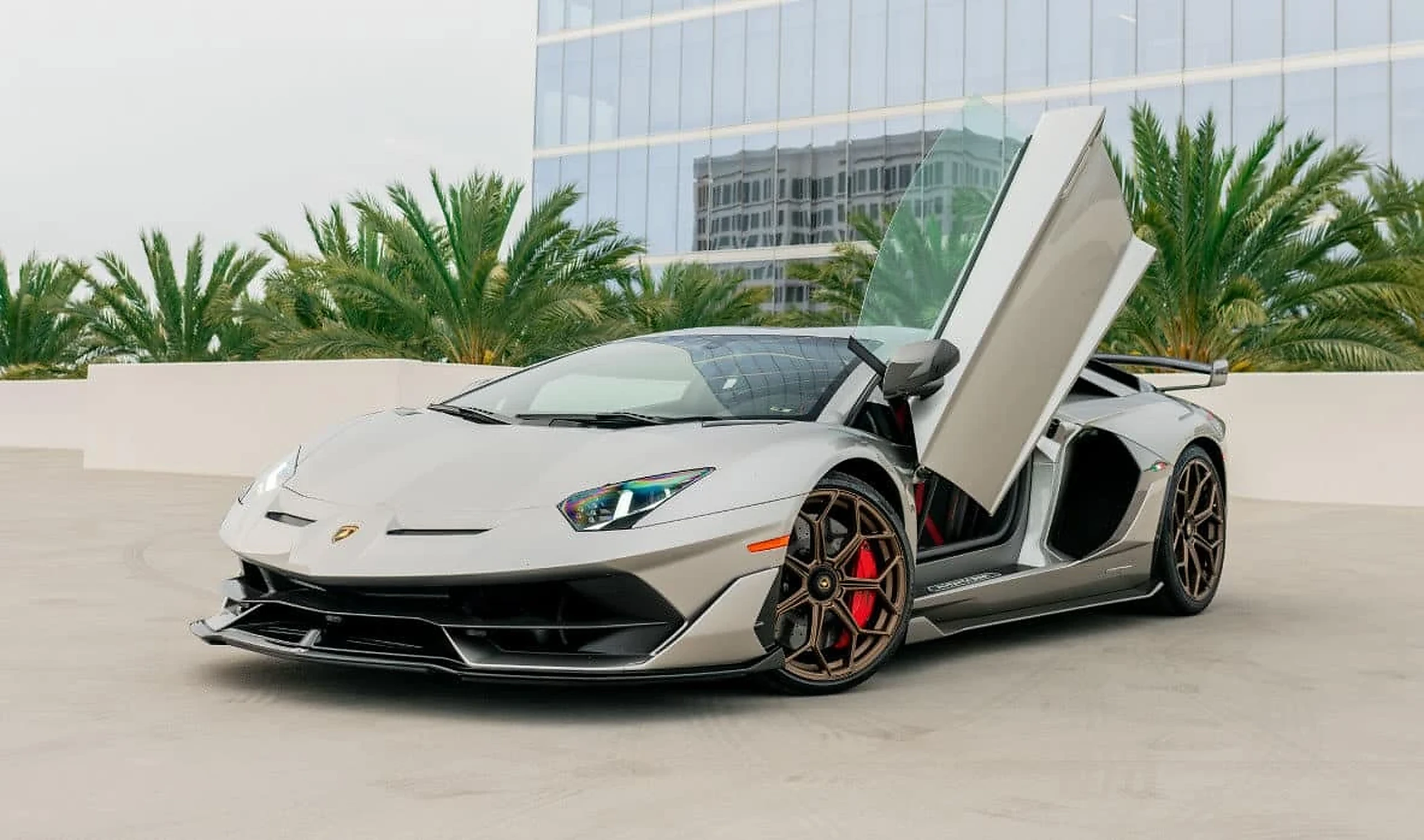 Lamborghini Aventador SVJ exterior for proposal and engagement car rentals