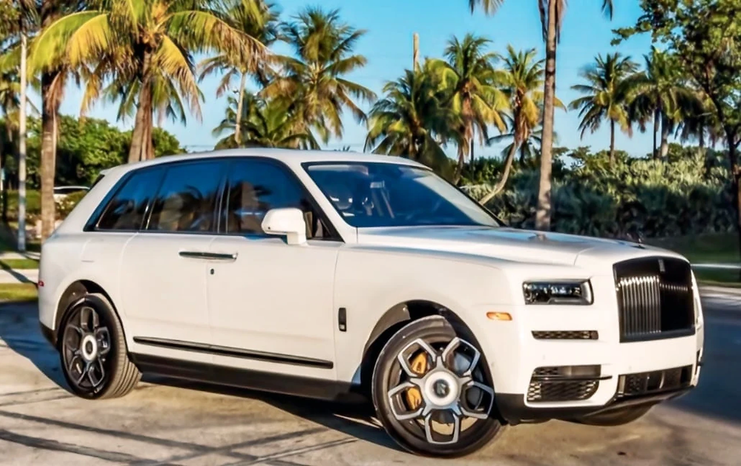Rolls-Royce Cullinan Black Badge detail relevant to miami villa car delivery on LUXURY.CAFE
